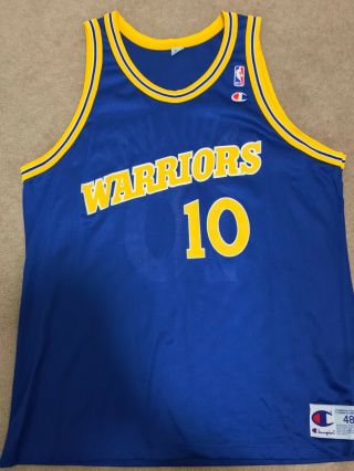 Tim Hardaway Vintage Champion Jersey Size 48 Golden State Warriors Stephen Curry