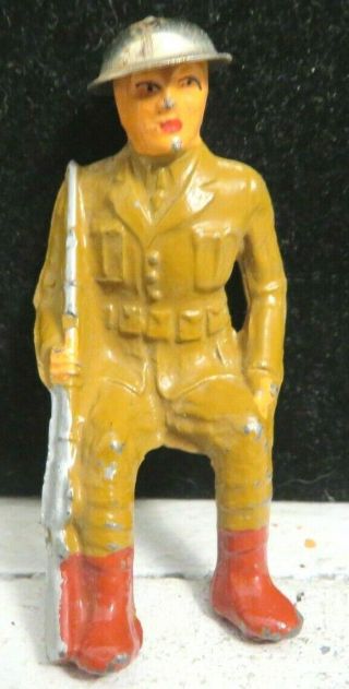 Vintage Barclay Lead Toy Soldier Sitting Position B - 115 Paint