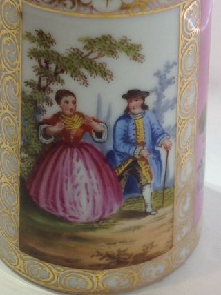 Dresden Porcelain Chocolate Pot.  Hand Painted Scenes.  Antique Germany 6