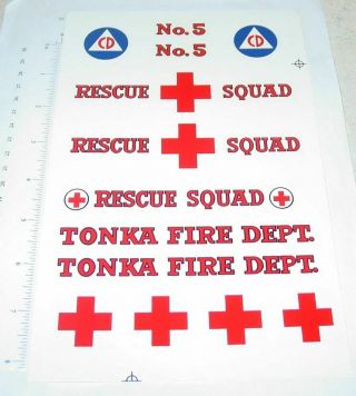 Tonka Metro Van Style Rescue Squad Stickers Tk - 126
