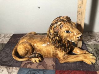 Vintage RARE 1960’s Neiman Marcus Italian Ceramic Large Lion Made In Italy 10