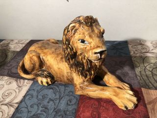 Vintage Rare 1960’s Neiman Marcus Italian Ceramic Large Lion Made In Italy