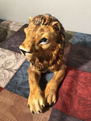 Vintage RARE 1960’s Neiman Marcus Italian Ceramic Large Lion Made In Italy 2