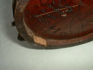 An Antique Norwegian Folk Art Carved Wood stave Ale Bowl 7