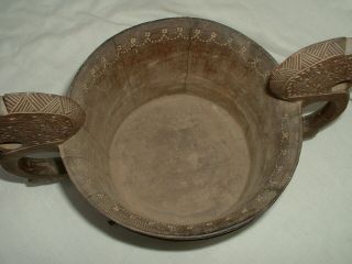 An Antique Norwegian Folk Art Carved Wood stave Ale Bowl 8