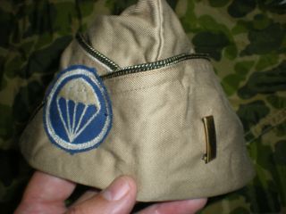 Ww2 Airborne Paratrooper Infantry Officer Overseas Cap Tan Hat 7 3/8