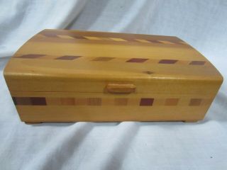 Vintage Inlay Wood Box Trinket Jewelry Dresser Box 1930 