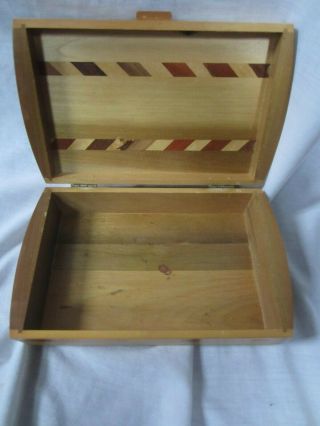 Vintage Inlay Wood Box Trinket Jewelry Dresser Box 1930 ' s Art Deco Waterfall 2