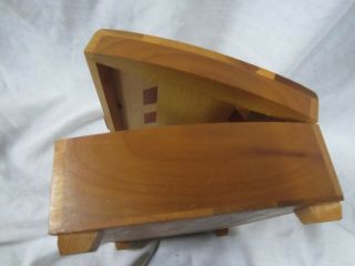 Vintage Inlay Wood Box Trinket Jewelry Dresser Box 1930 ' s Art Deco Waterfall 6