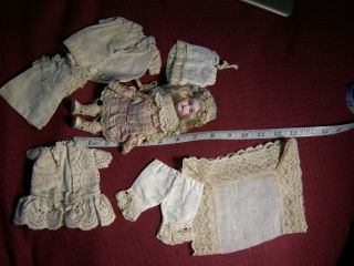 Antique German Bisque 19 8 1/2” Jointed,  Sleepy Eyes Doll Teeth Clothes