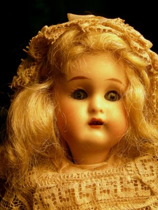Antique German Bisque 19 8 1/2” Jointed,  Sleepy Eyes Doll Teeth Clothes 4