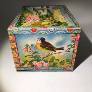 Vintage YING MEE Woo Lung Tea box China ca.  1930 with tea full 3