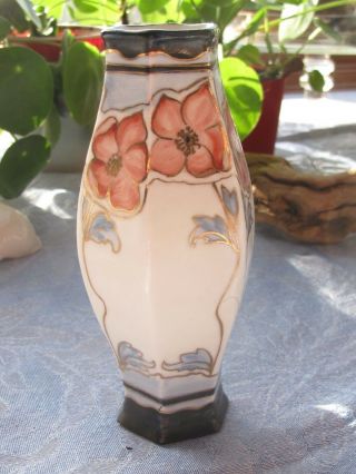 Antique Vintage Porcelain Bud Vase Hatpin Holder Hand Painted Art Nouveau