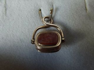 Antique French Religious Marriage Wax Seal - Pendant 18K Gold Agate Cornelian 19th 9