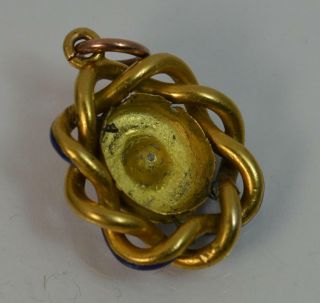Victorian 15ct Gold Pearl & Royal Blue Enamel Locket or Pendant 6