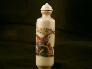 Special 19thc Chinese Porcelain Painting Bird Little Snuff Bottle Z010