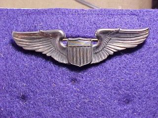 Wwii Full Size Usaaf Pilot Wings / Insignia - 10 - Pinback