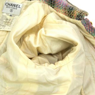 Authentic CHANEL CC Long Sleeve Jacket Multi - Color 100 Silk 36 Vintage AK31194 8
