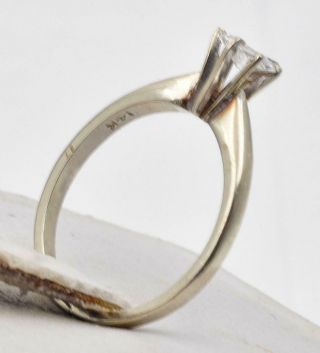 Antique 14k White Gold & 1/2 carat Mine cut Heart Shape Natural Diamond Ring 4