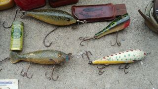 Antique Fishing Lure Tackle Box & Contents 6