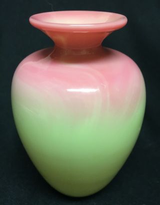 Pairpoint Vintage Glossy Burmese Enameled HAND PAINTED W/ DAISIES MINI Vase 3