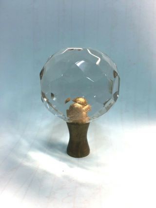 Vintage Crystal Ball Shape Lamp Finials 3 " H X 21/2 " W