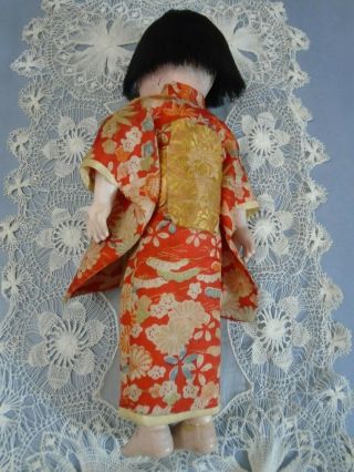 Antique late 19th c.  Japanese ICHIMATSU Papier - Mache Doll Gofun Glass eyes 11.  5” 5