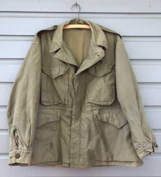 Vintage Wwii Korea Military Collectible U.  S.  Army Green Field Jacket Size Large