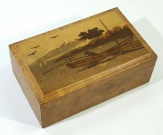 Japanese Antique Meiji Period Inlaid Wooden Box Circa 1900 - 10.