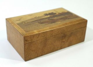 Japanese Antique Meiji Period Inlaid Wooden Box Circa 1900 - 10. 2