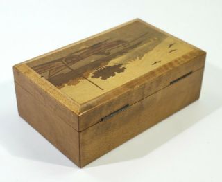 Japanese Antique Meiji Period Inlaid Wooden Box Circa 1900 - 10. 3