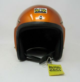 Vintage 1970s Mchal Mach Ii Whisper Jet Helmet / Nos / Gold /