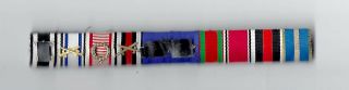 3 Ww I & Ii German Ribbon Bar 10 Ribbons,