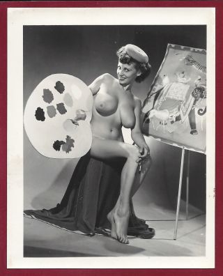 1950s Vintage Nude Photo Mega Big Firm Breasts Curvaceous Pinup Donna Brown Rare