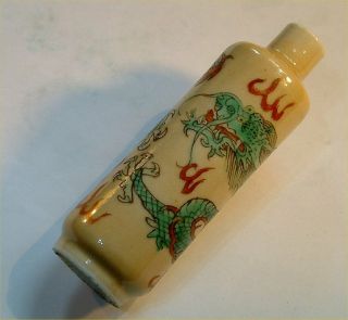 Old Oriental Snuff/ Scent Bottle Perfect Order,  Dragon Decoration,  No Chips