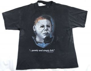 Vintage 90’s Halloween Michael Myers Movie Tee Blue Grape 5