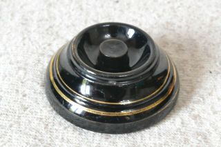 Vintage Black & Gold Ceramic Bell Push