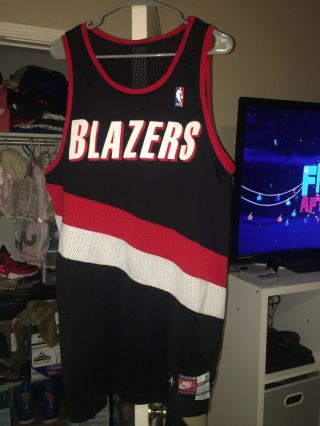 Vtg Nba Jersey Portland Trail Blazers Pippen Wallace Nike Pro Cut Sz 50,  4 99 - 00