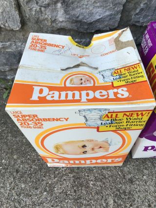 3 VTG RARE 1980 ' S PAMPERS DIAPERS TODDLER BOX ONLY - COLLECTOR / DISPLAY ABDL 2