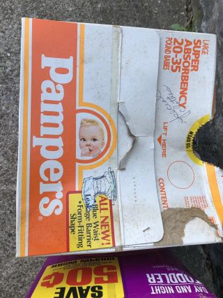 3 VTG RARE 1980 ' S PAMPERS DIAPERS TODDLER BOX ONLY - COLLECTOR / DISPLAY ABDL 7