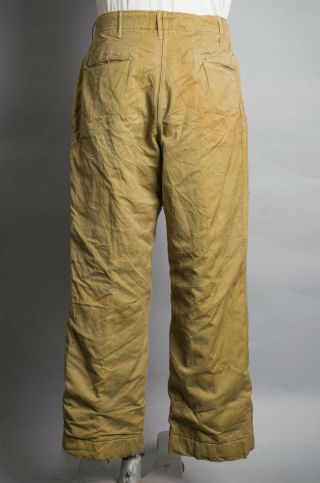 VTG WWII 1940 ' S KHAKI USN US Army Military Pants Blanket Lined 2