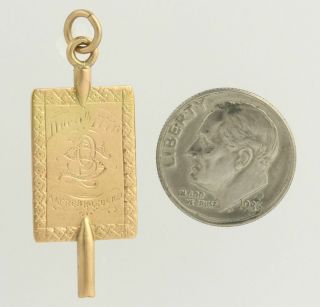 Phi Beta Kappa Vintage Fraternity Key Fob - 10k Yellow Gold Lehigh University 3