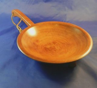 Vintage Americana Munising 3 - Footed Wooden Snack Serving Bowl With Handle