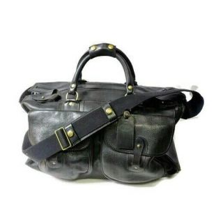 Vintage Ghurka Marley Hodgson 2 Express Black Saddle Leather Duffel Travel Bag