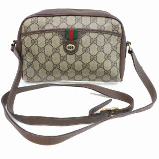 Authentic Vintage Gucci Shoulder Bag Gg Sherry Browns Pvc 348565