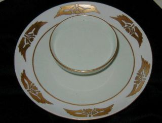 Old Vienna Austria Art Nouveau Hand Painted Porcelain Cheese & Cracker Tier Tray