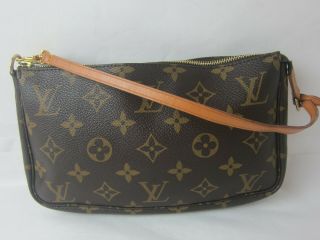 Auth Vintage Louis Vuitton Monogram Pochette Accessoris Pouch Bag