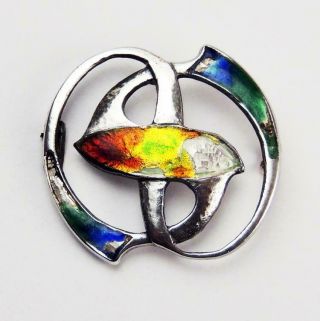 Liberty & Co Cymric Rare Silver Enamel Brooch C1900 Archibald Knox A/f