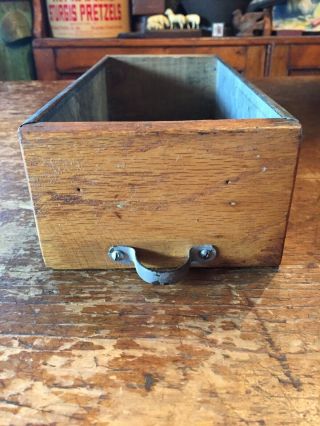 Vintage Salvaged Galvanized Metal & Wood File Drawer Tool Box
