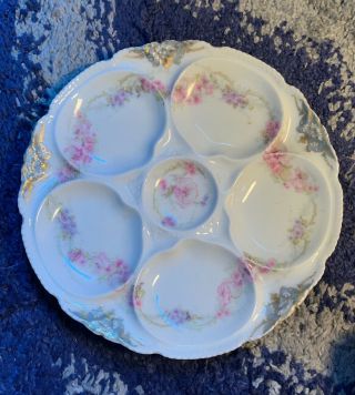 Antique Theodore Haviland Limoges France Oyster Plate 6 Wells